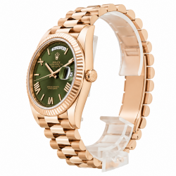 Rolex 18Kt RG Day-Date 40MM Anniversary Olive Green 228235 Watch